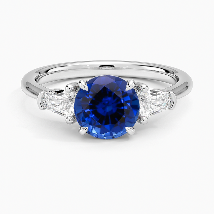 Sapphire Shield Cut Three Stone Diamond Ring (1/4 ct. tw.) in 18K White Gold