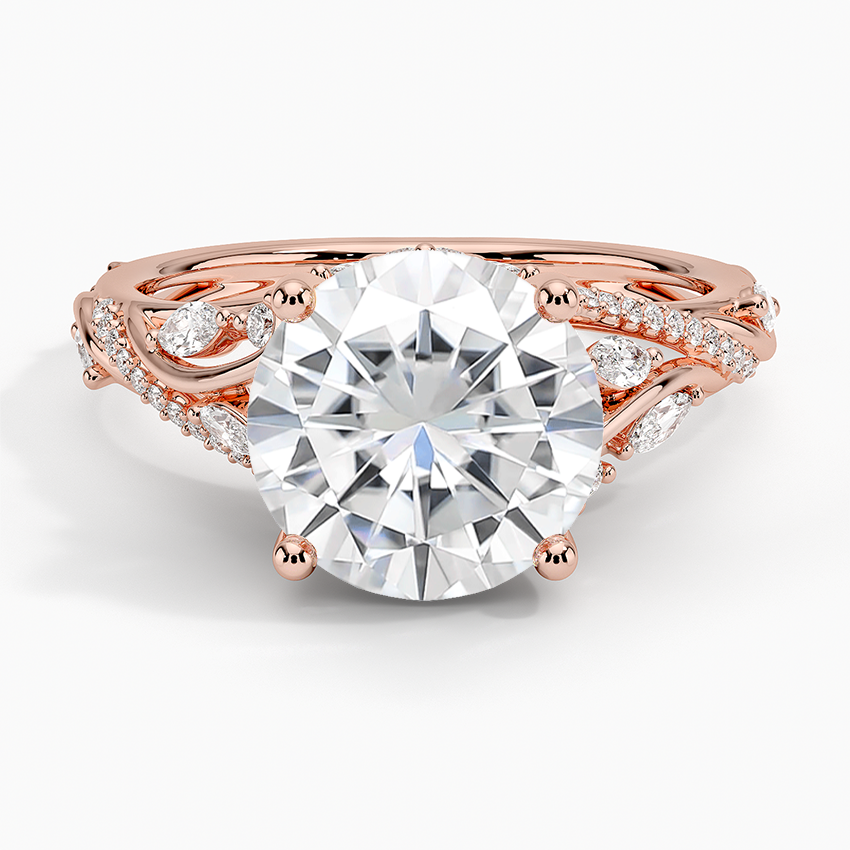 Moissanite Begonia Vine Diamond Ring (1/2 ct. tw.) in 14K Rose Gold