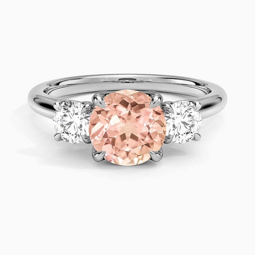 Lab Grown Sapphire Elodie Perfect Fit Three Stone Diamond Ring (1/2 ct. tw.) in 18K White Gold