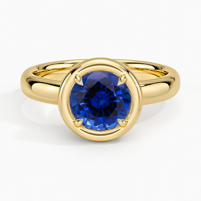 Sapphire Andrea Bezel Prong Ring in 18K Yellow Gold