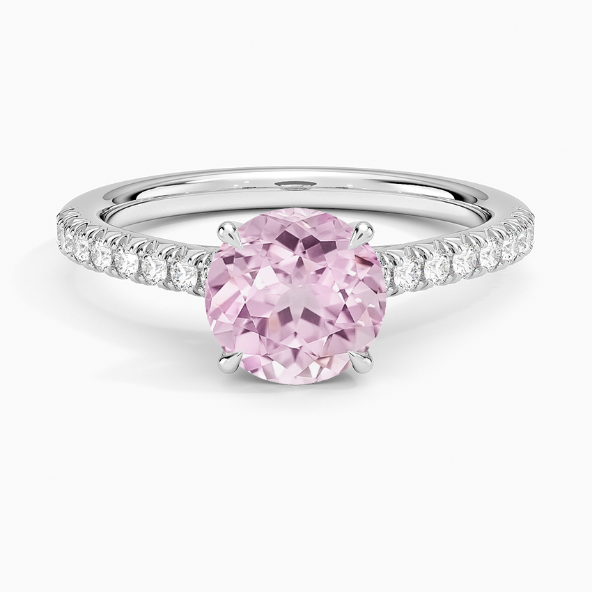 Lab Grown Sapphire Delicate Sienna Diamond Ring in 18K White Gold