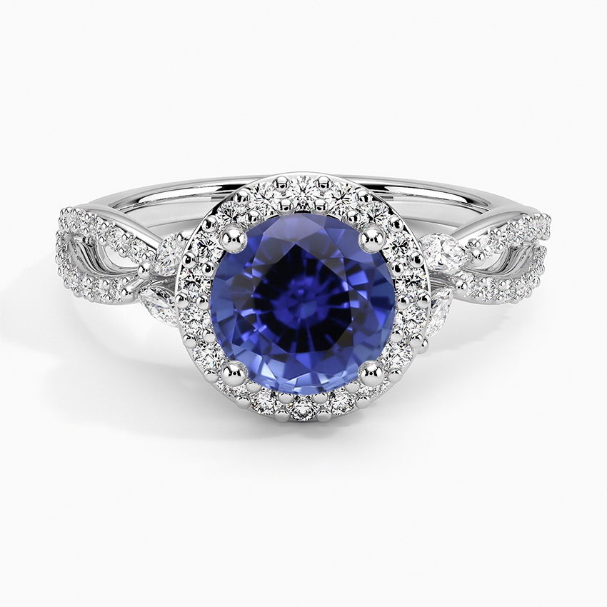 Sapphire Luxe Willow Halo Diamond Ring (2/5 ct. tw.) in 18K White Gold