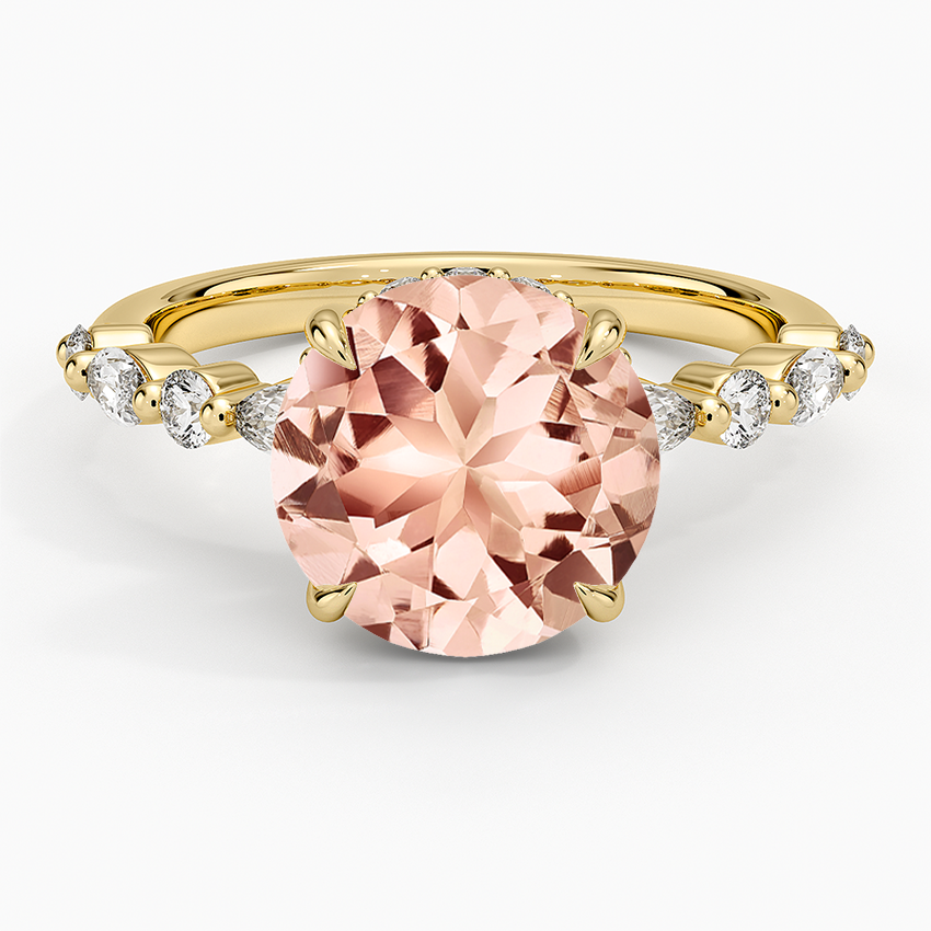 Morganite Versailles Hidden Halo Diamond Ring (2/5 ct. tw.) in 14K Yellow Gold