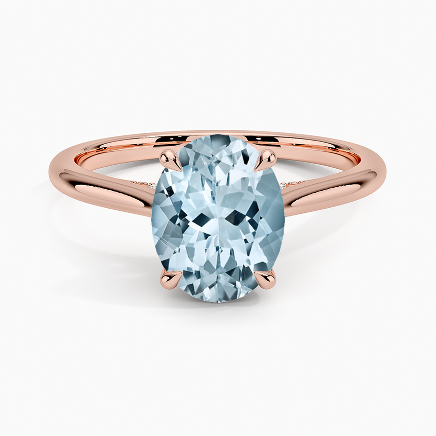 Rose Gold Aquamarine Dawn Diamond Ring