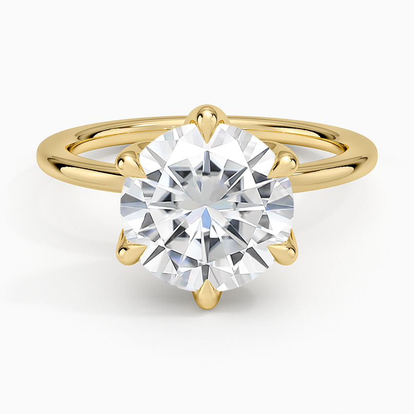 Moissanite Esme Perfect Fit Solitaire Ring in 14K Yellow Gold