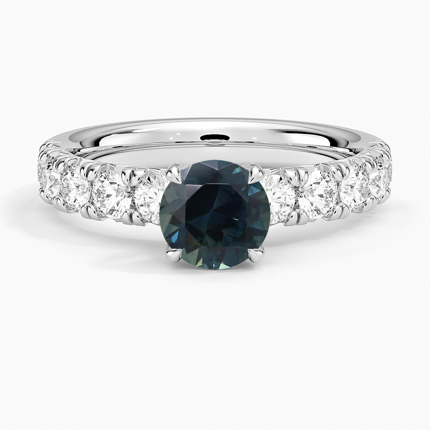 Sapphire Ellora Half Coverage Diamond Ring in 18K White Gold