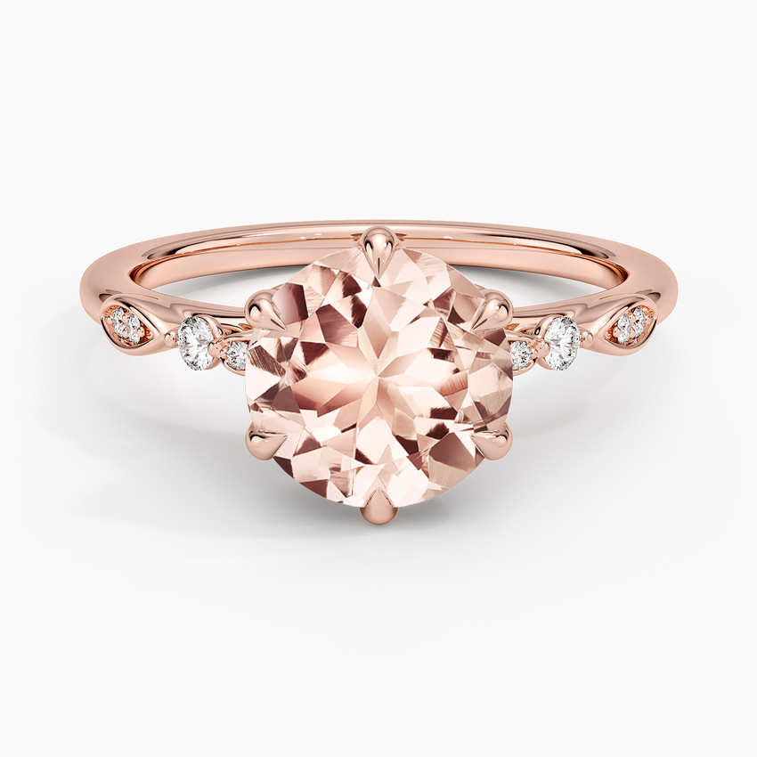 Morganite Rochelle Diamond Ring in 14K Rose Gold