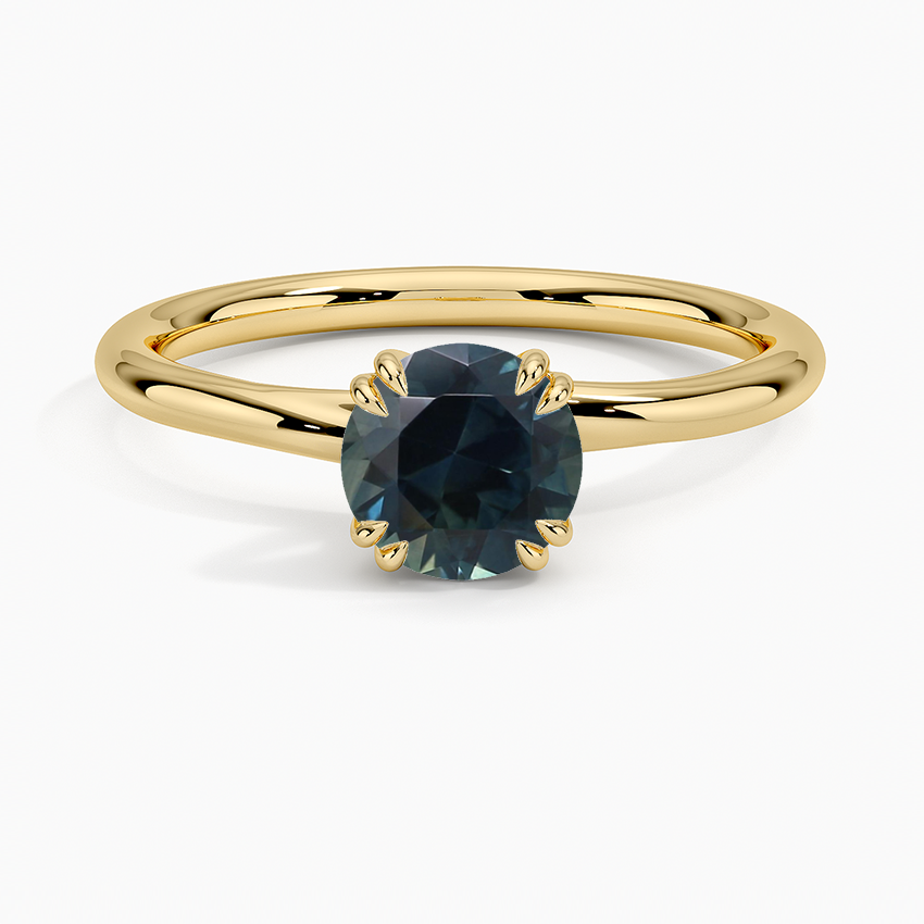 Sapphire Dulce Double Claw Prong Solitaire Ring in 18K Yellow Gold