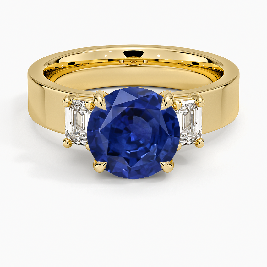 Sapphire Peyton Emerald Cut Three Stone Diamond Ring (1/2 ct. tw.) in 14K Yellow Gold