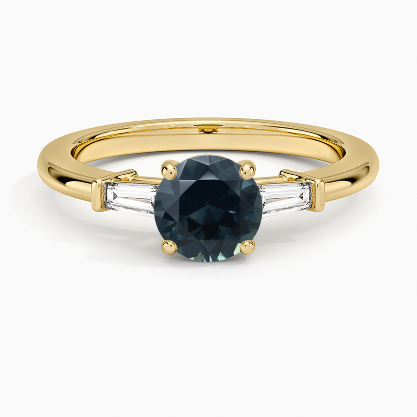 Sapphire Symphony Tapered Baguette Three Stone Diamond Ring (1/5 ct. tw.) in 14K Yellow Gold