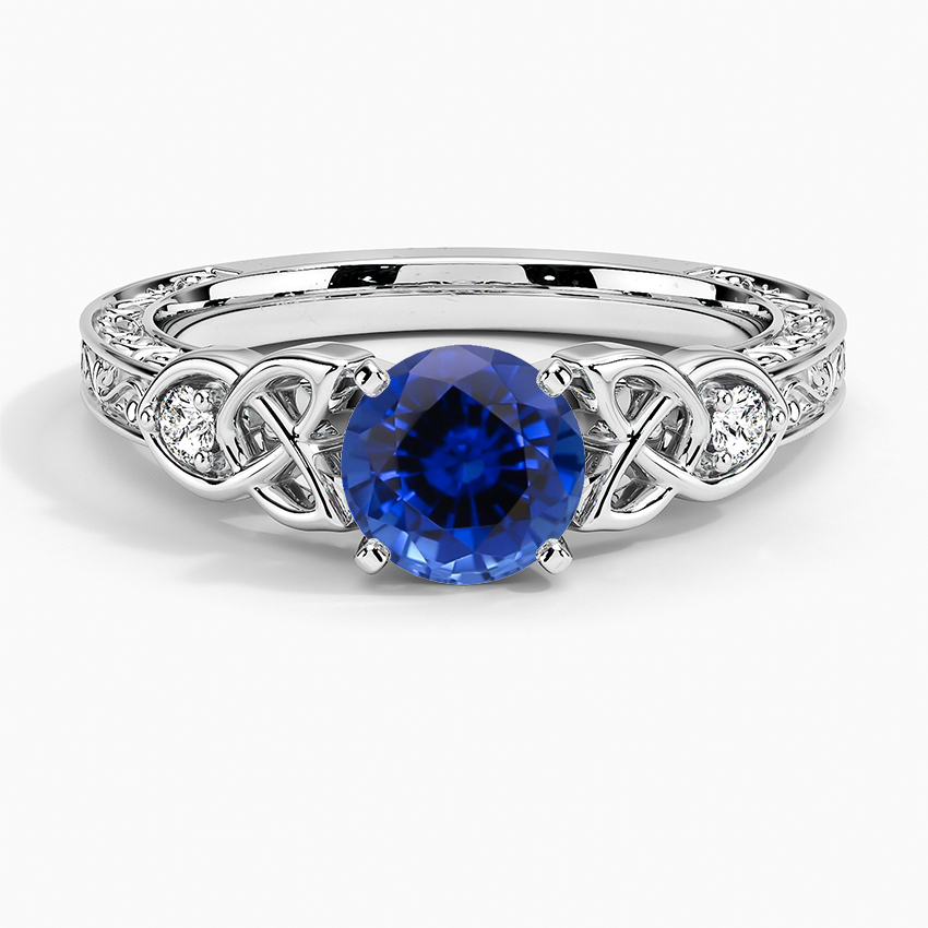 Sapphire Aberdeen Diamond Ring in Platinum