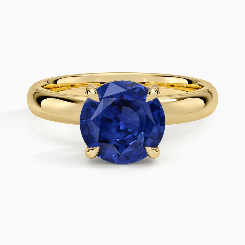 Sapphire Audrey Perfect Fit 3mm Solitaire Ring in 14K Yellow Gold