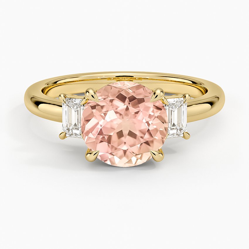 Lab Grown Sapphire Petite Rhiannon Three Stone Diamond Ring (1/4 ct. tw.) in 18K Yellow Gold