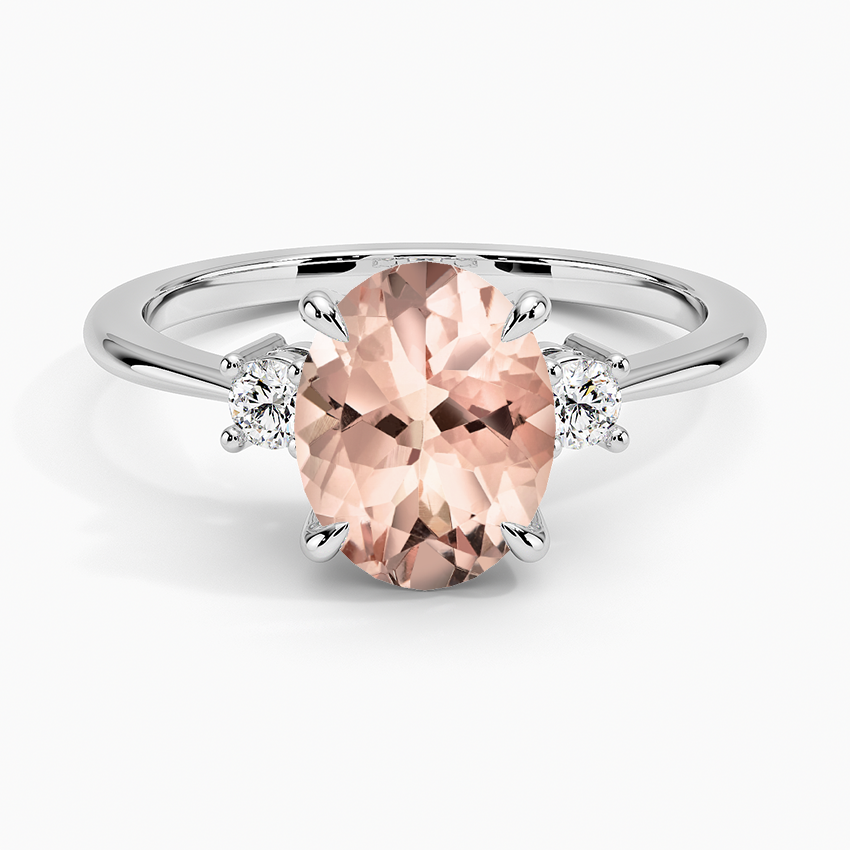 Morganite Selene Ring in 14K White Gold