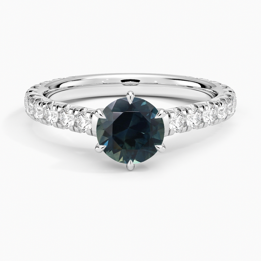 Sapphire Sienna Three-Quarter Coverage Diamond Ring in 18K White Gold