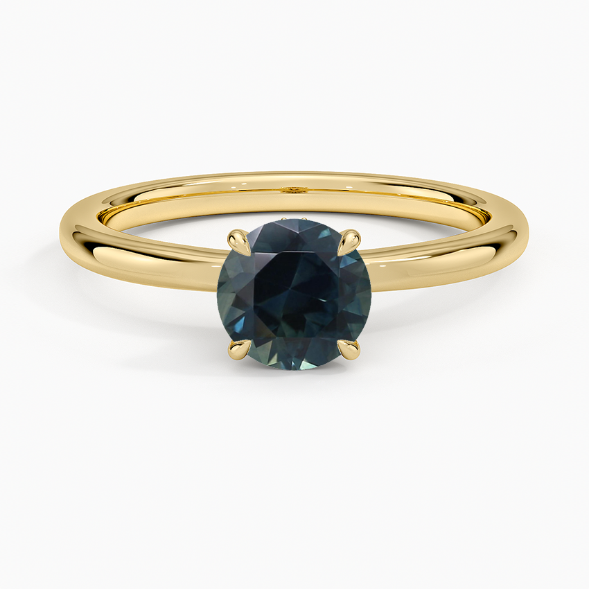 Sapphire Hidden Heart Diamond Ring in 18K Yellow Gold