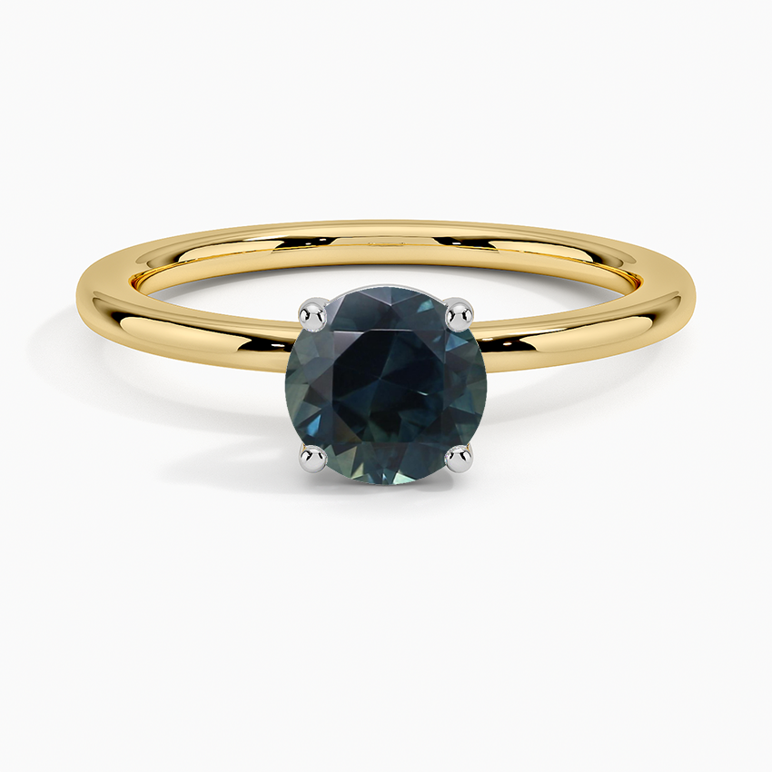 Sapphire Mixed Metal Perfect Fit Solitaire Ring in 18K Yellow Gold