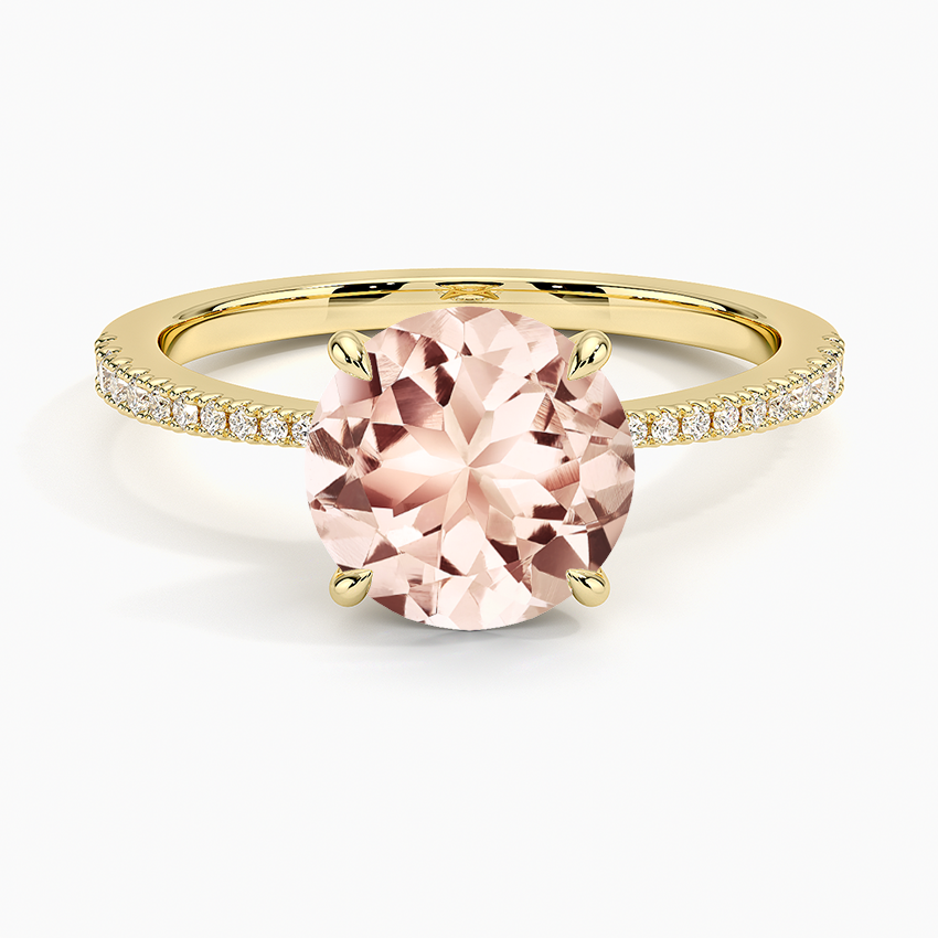 Morganite Elena Diamond Ring in 18K Yellow Gold