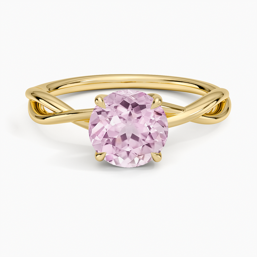 Lab Grown Sapphire Alya Twist Solitaire Ring in 14K Yellow Gold