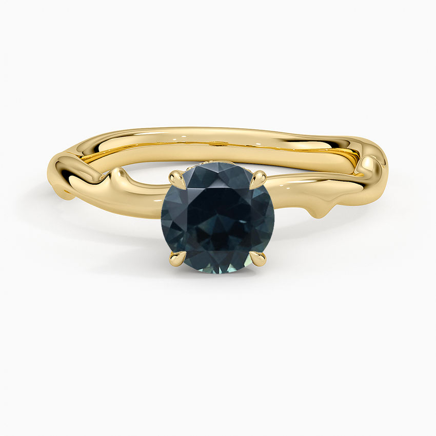 Sapphire Rose Thorn Hidden Accent Diamond Ring (1/4 ct. tw.) in 18K Yellow Gold