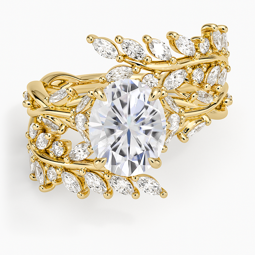 Moissanite Secret Garden Wrap Diamond Ring in 18K Yellow Gold