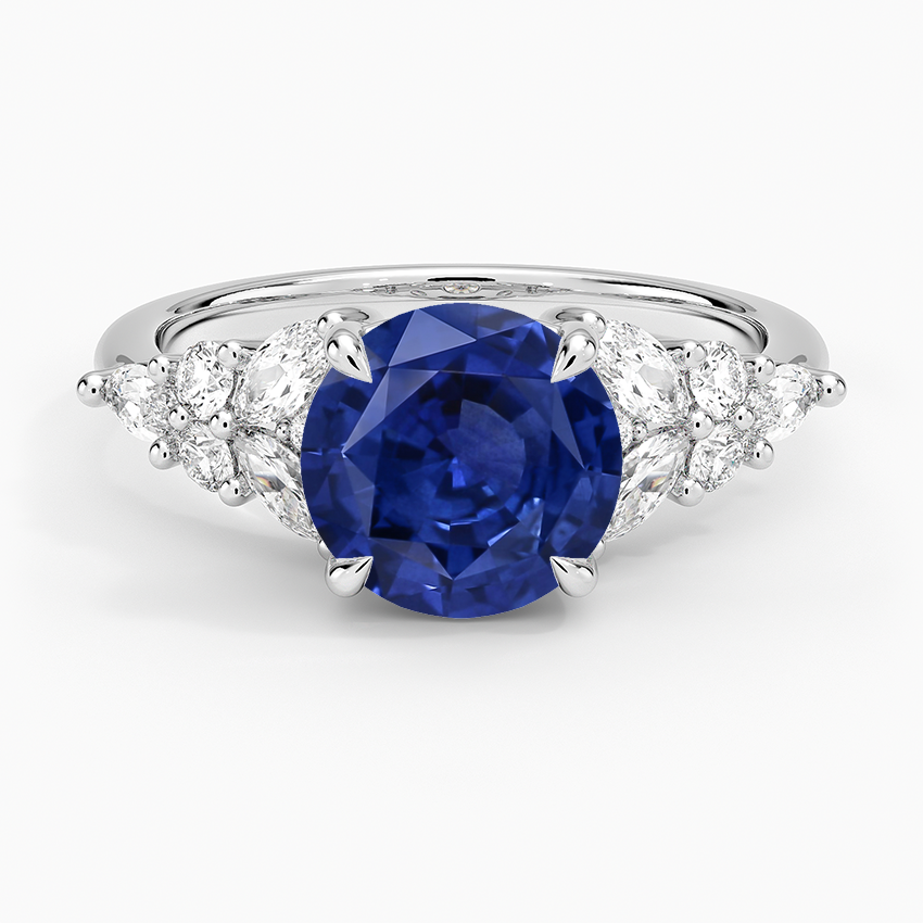 Sapphire Nadia Taper Diamond Ring in 14K White Gold
