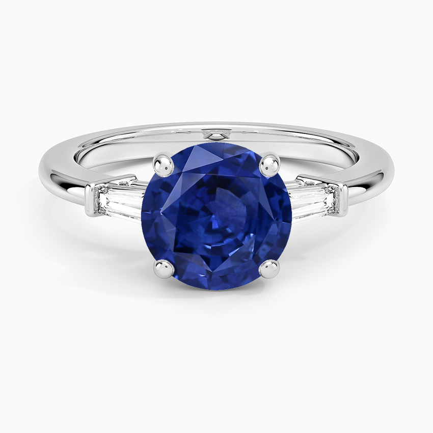 Sapphire Symphony Tapered Baguette Three Stone Diamond Ring (1/5 ct. tw.) in 18K White Gold
