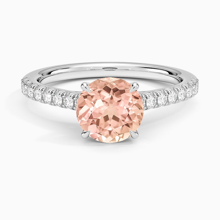 Lab Grown Sapphire Delicate Sienna Diamond Ring in 18K White Gold