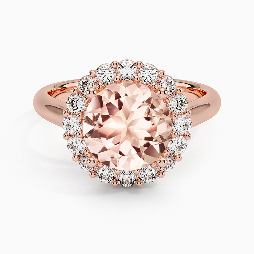 Morganite Lotus Flower Ring in 14K Rose Gold | Brilliant Earth