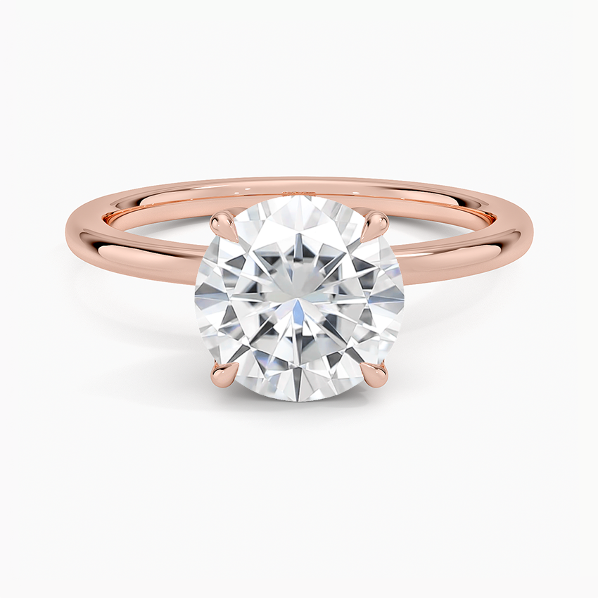 Moissanite Petal Diamond Ring in 14K Rose Gold