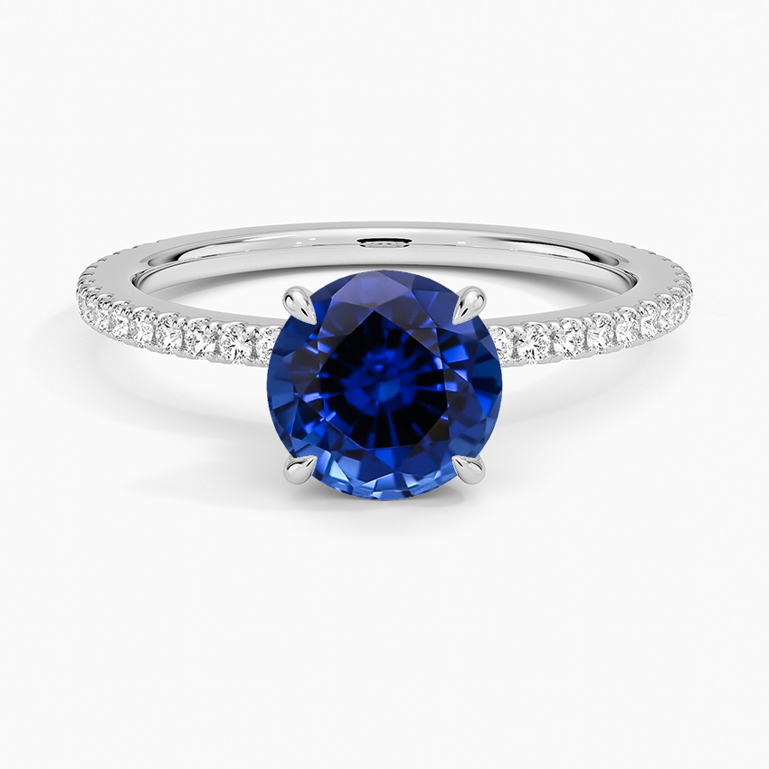 Lab Grown Sapphire Demi Diamond Ring (1/3 ct. tw.) in 18K White Gold