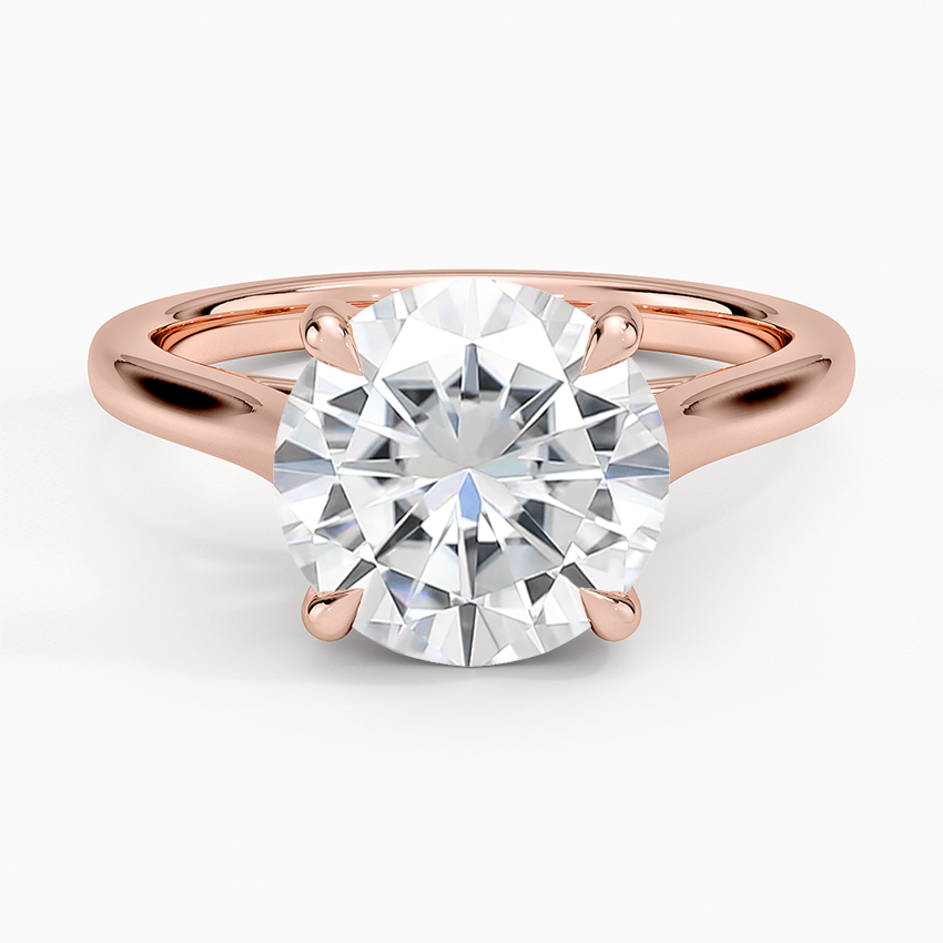Moissanite 2mm Provence Solitaire Ring in 14K Rose Gold
