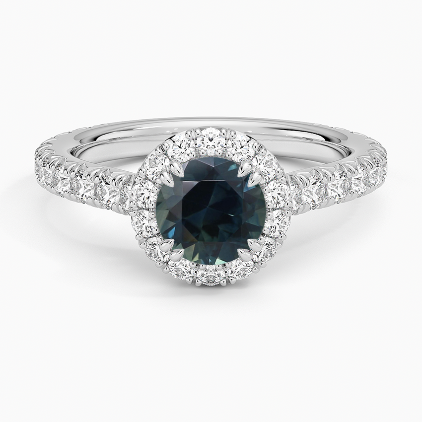 Sapphire Sienna Halo Three-Quarter Coverage Diamond Ring (3/4 ct. tw.) in 18K White Gold