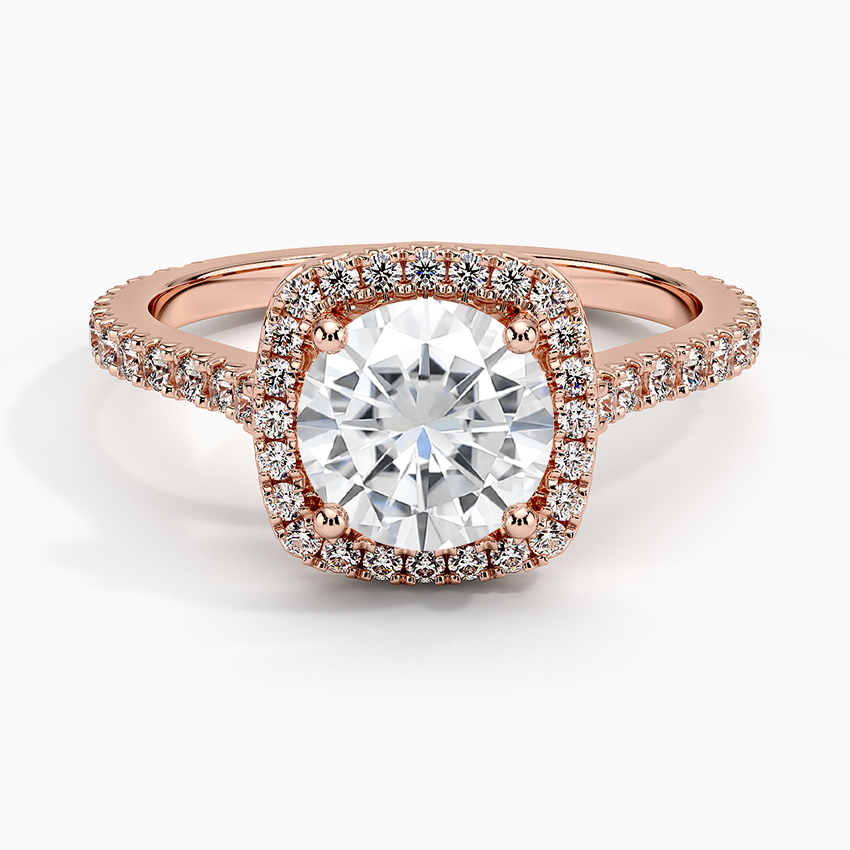 Rose Gold Moissanite Luxe Odessa Diamond Ring (1/3 ct. tw.)