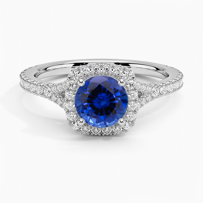 Sapphire Joy Three-Quarter Coverage Diamond Ring in 18K White Gold