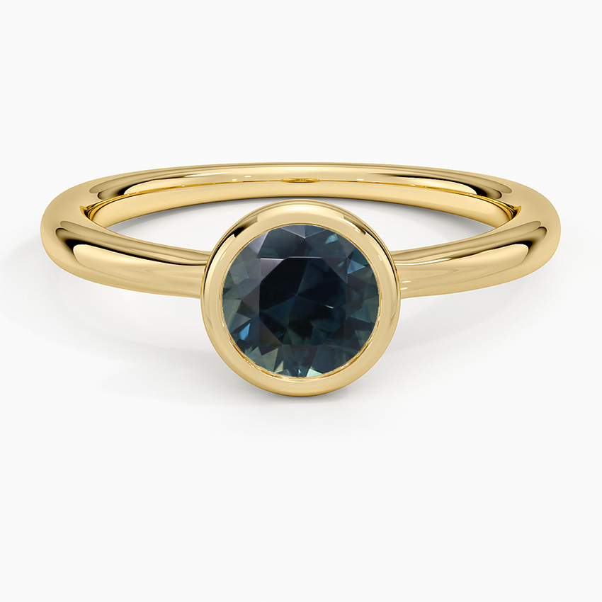 Sapphire Freesia Bezel Solitaire Ring in 18K Yellow Gold