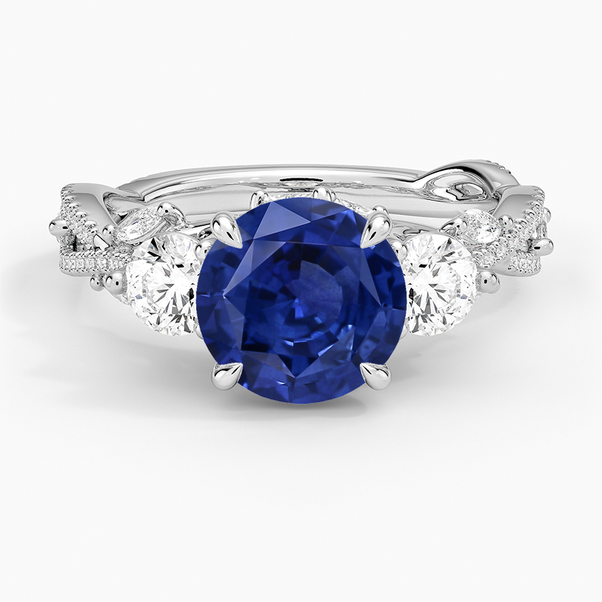 Sapphire Luxe Secret Garden Three Stone Diamond Ring (1 Ct. Tw.) in 18K White Gold