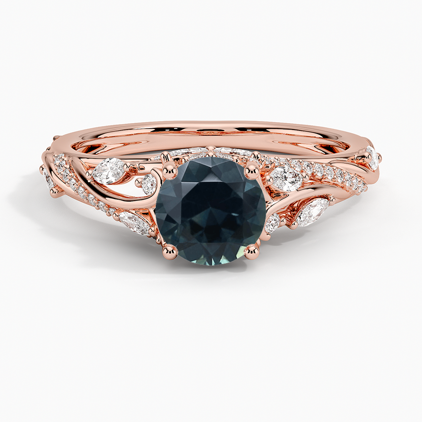 Sapphire Begonia Vine Diamond Ring (1/2 ct. tw.) in 14K Rose Gold