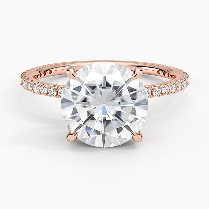 Moissanite Perfect Fit Three-Quarter Diamond Ring (1/4 ct. tw.) in 14K Rose Gold