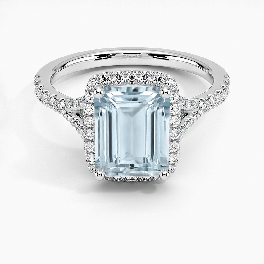 Aquamarine Joy Diamond Ring (1/3 ct. tw.) in 18K White Gold