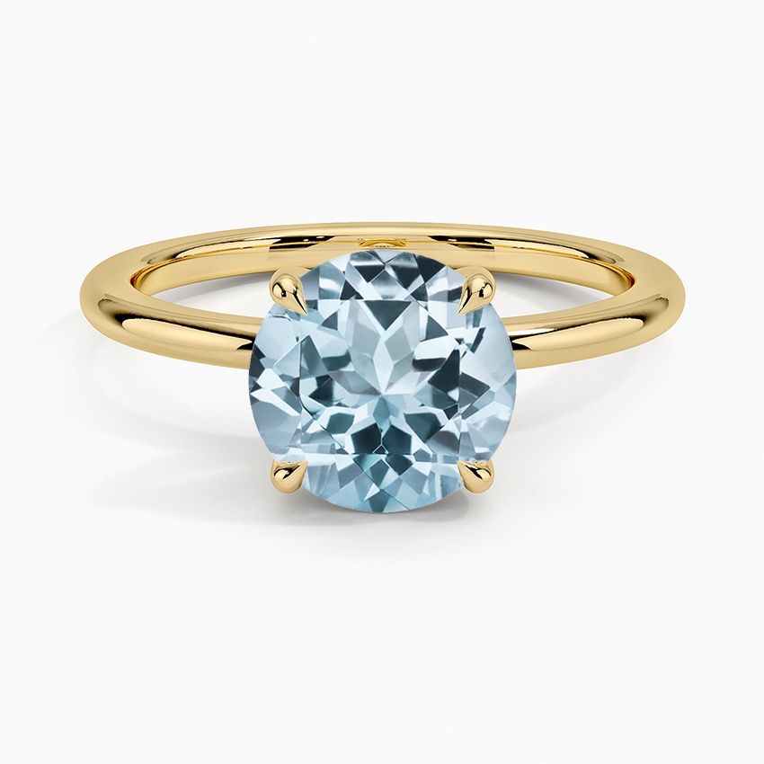 Aquamarine Fairmined 1.5mm Comfort Fit Ring in 18K Yellow Gold