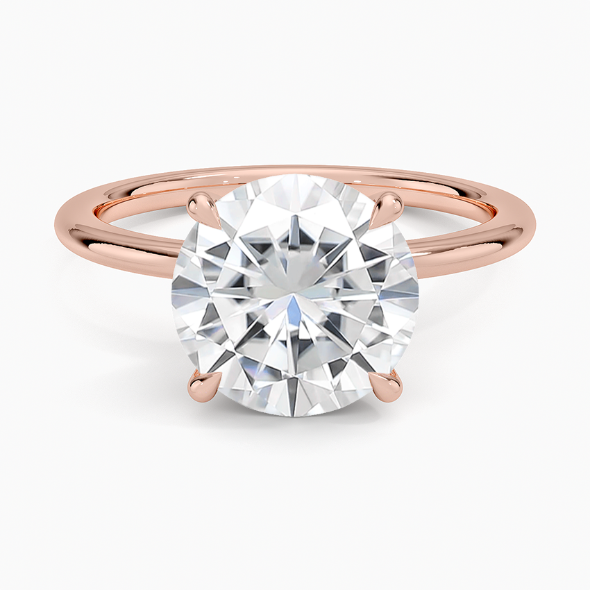 Moissanite Petite Elodie 1.5mm Ring in 14K Rose Gold