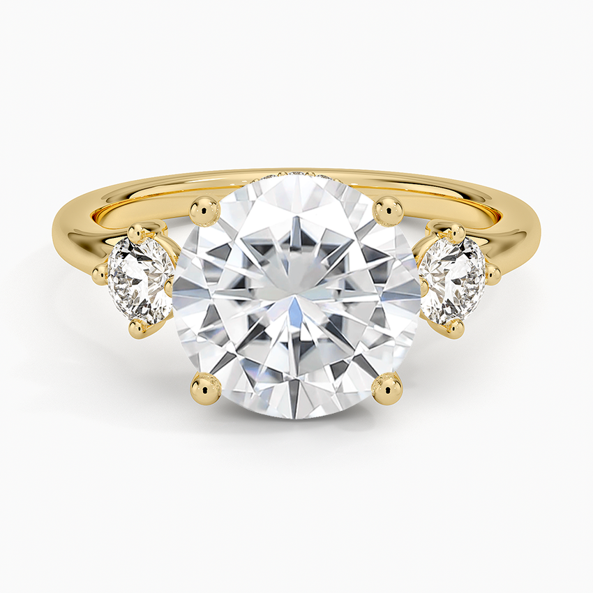 Moissanite Luxe Floating Three Stone Diamond Ring (1/3 ct. tw.) in 14K Yellow Gold