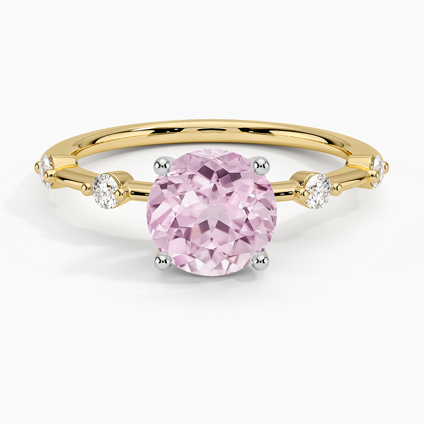 Lab Grown Sapphire Mixed Metal Aimee Diamond Ring in 18K Yellow Gold