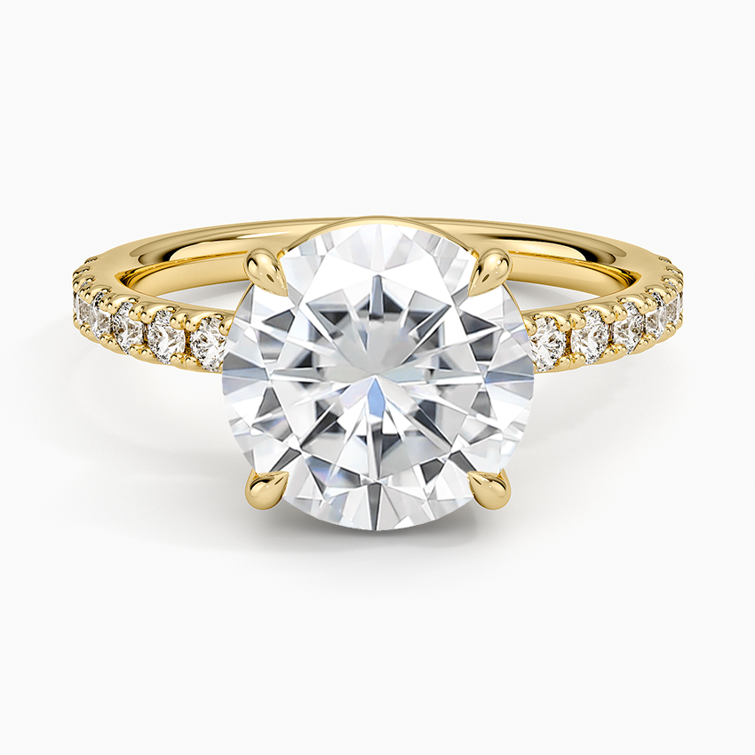 Moissanite Dara Low-Profile Diamond Ring in 14K Yellow Gold