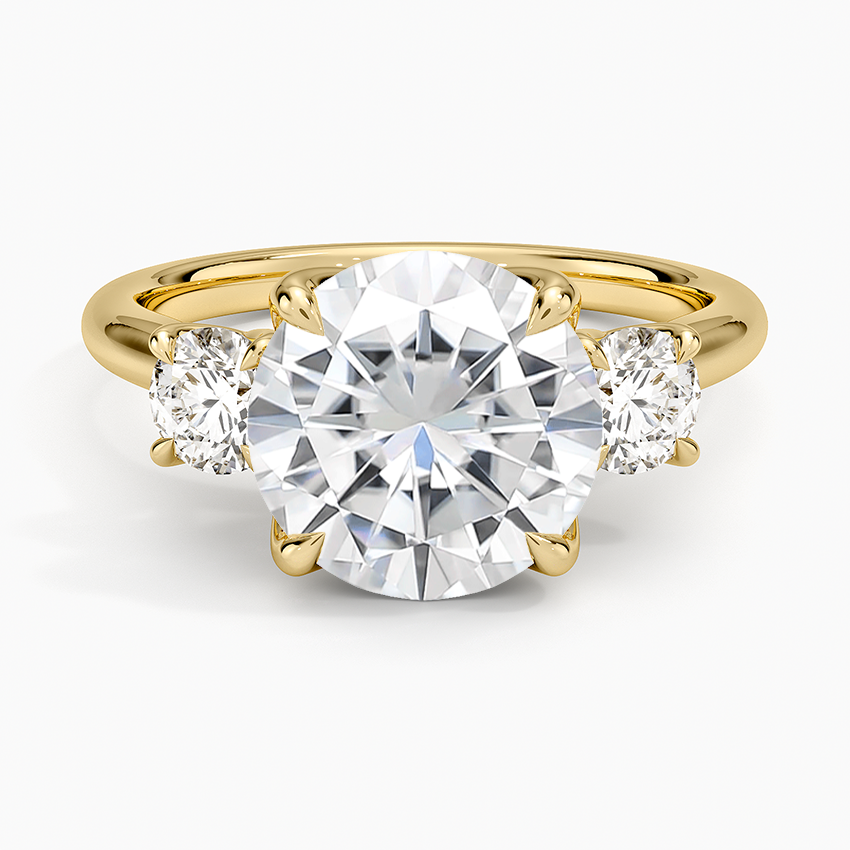 Moissanite Elodie Perfect Fit Three Stone Diamond Ring (1/2 ct. tw.) in 14K Yellow Gold