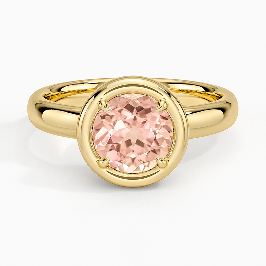 Lab Grown Sapphire Andrea Bezel Prong Ring in 18K Yellow Gold