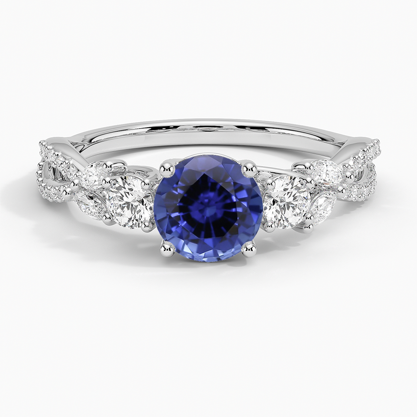 Textured 18K Gold Sapphire Ring | Eco-Friendly | Buy Online 6.5