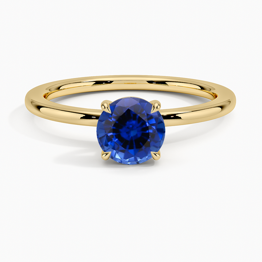 Sapphire Audrey Perfect Fit 1.4mm Solitaire Ring in 18K Yellow Gold