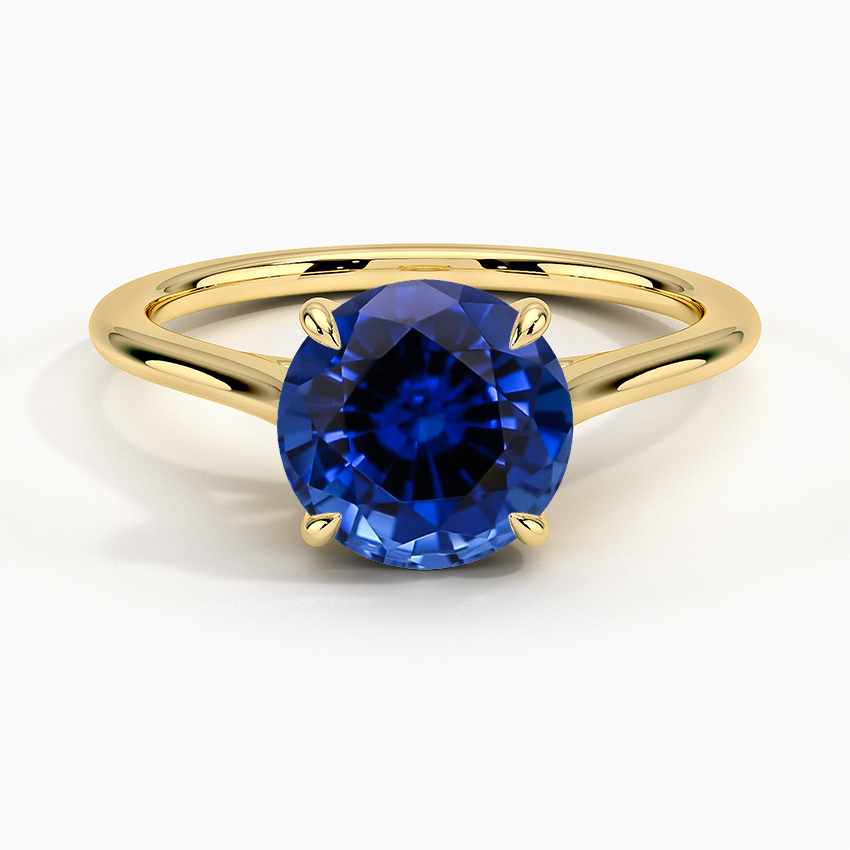 Lab Grown Sapphire 1.4mm Provence Solitaire Ring in 18K Yellow Gold